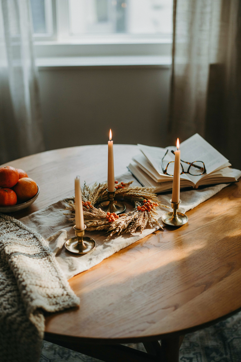 Seasonal Wreath Centerpiece for Fall Tables