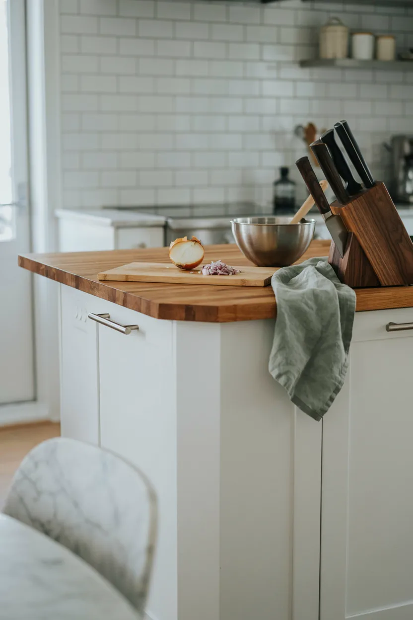 Small Island with Butcher Block Top