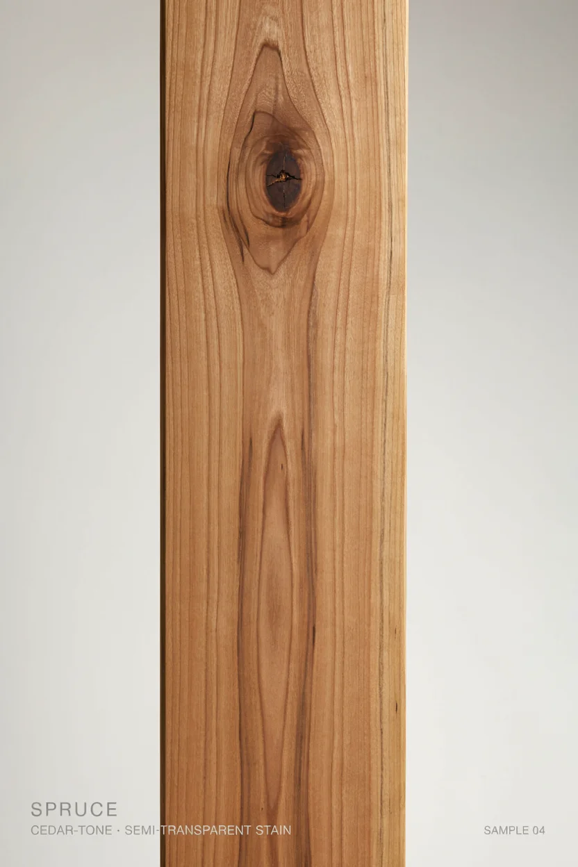 Spruce with Cedar-Tone Semi-Transparent Stain