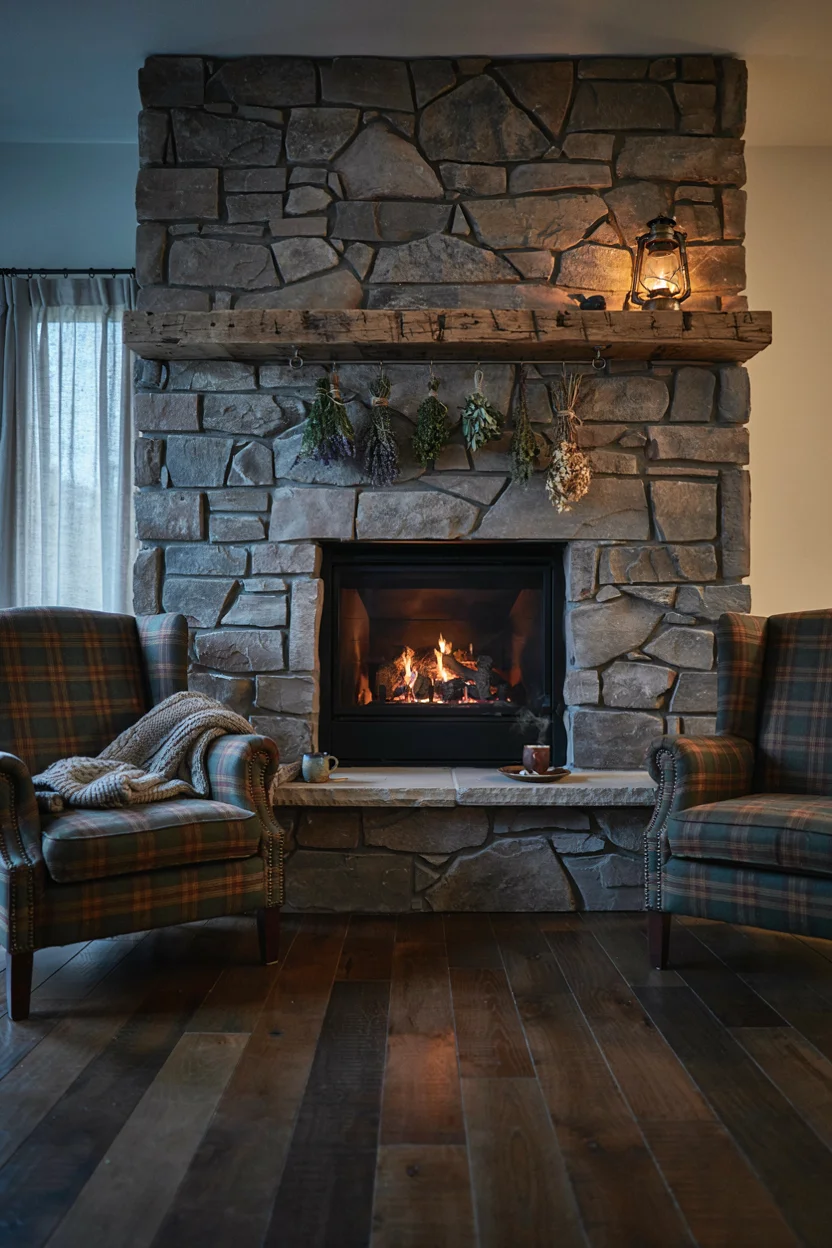 Stone Fireplace Focal Point