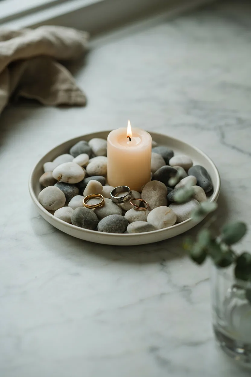 Stone Pebble Accent Tray