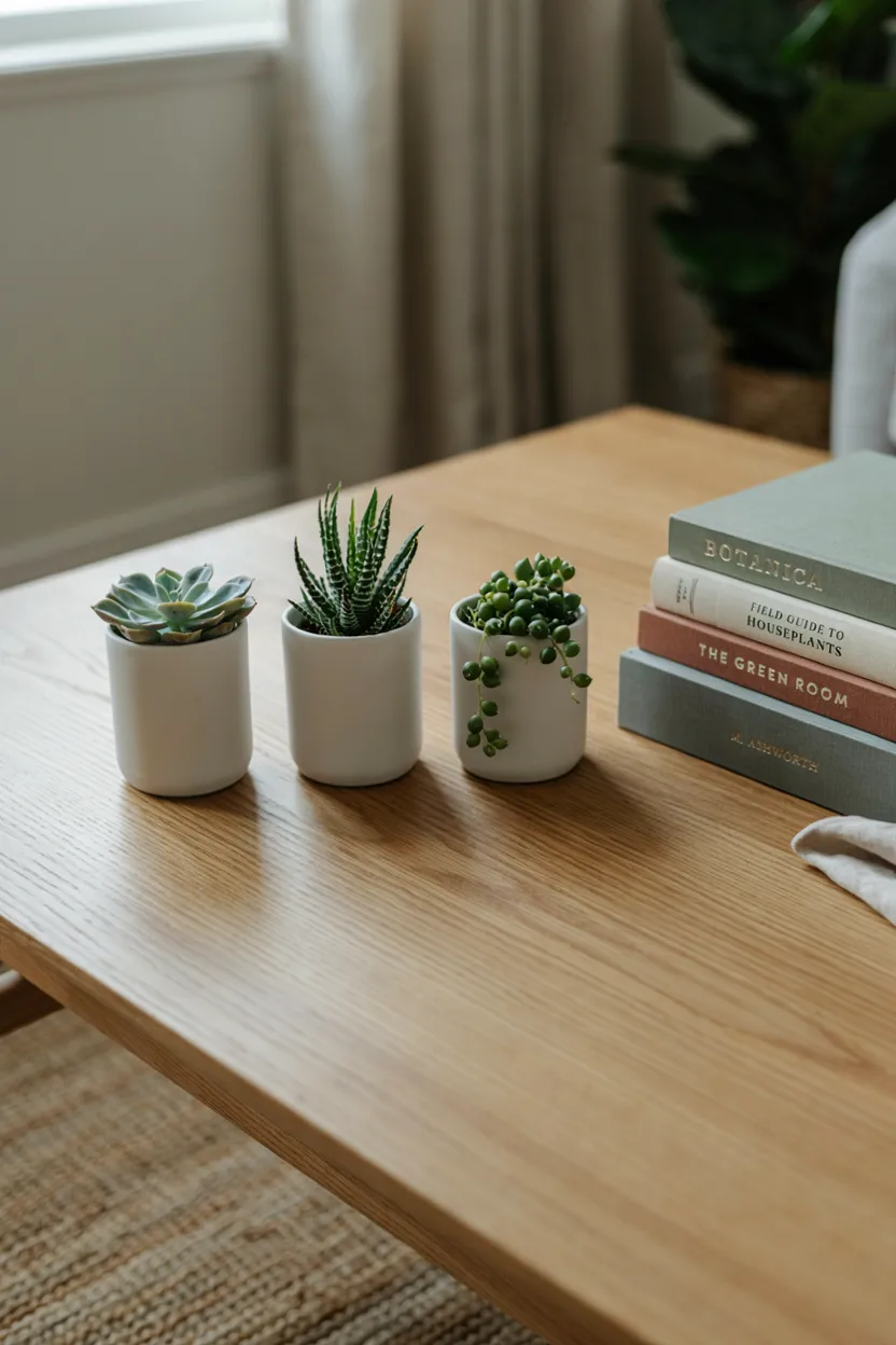 Succulent Trio in Matching Planters