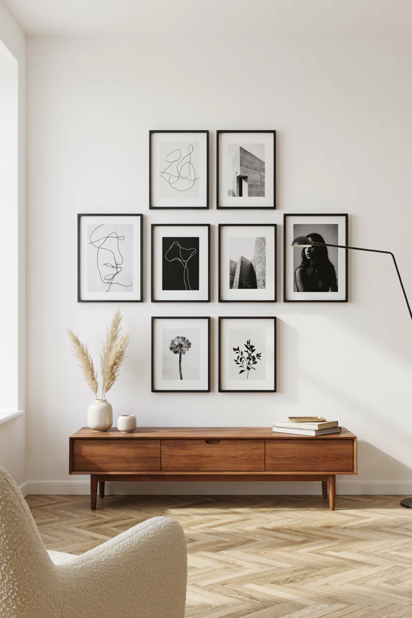 Symmetrical Grid Picture Wall