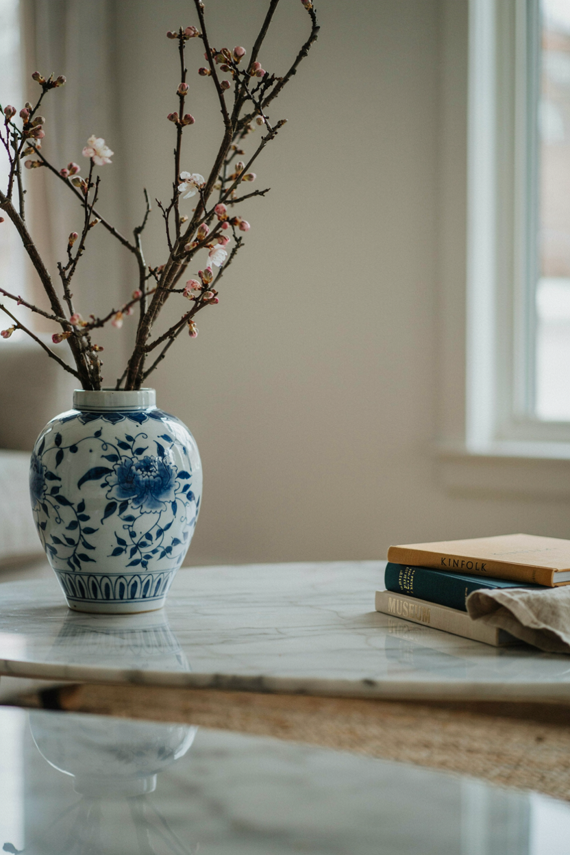 Tall Branches in a Ginger Jar Vase