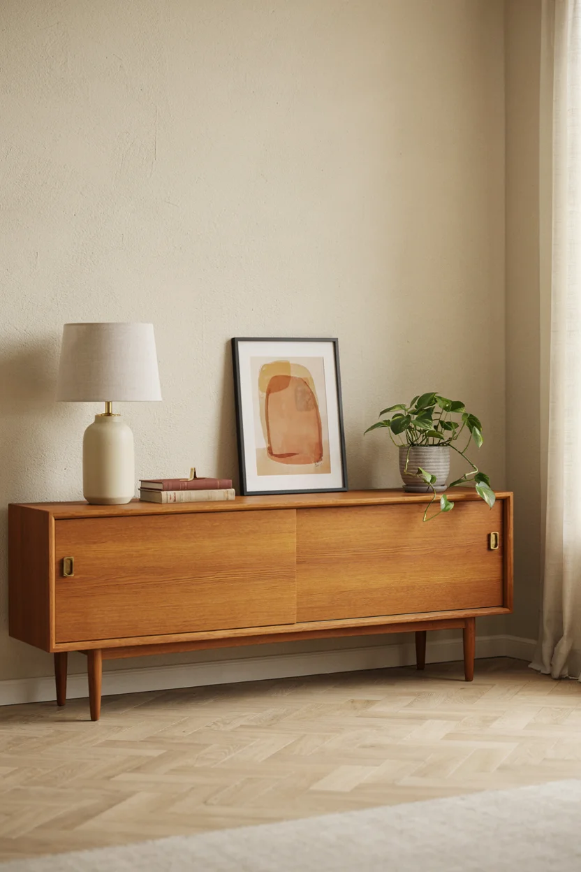 Teak Credenza Storage Solution