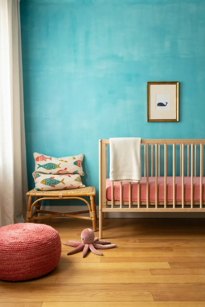 Turquoise and Coral Ocean Nursery