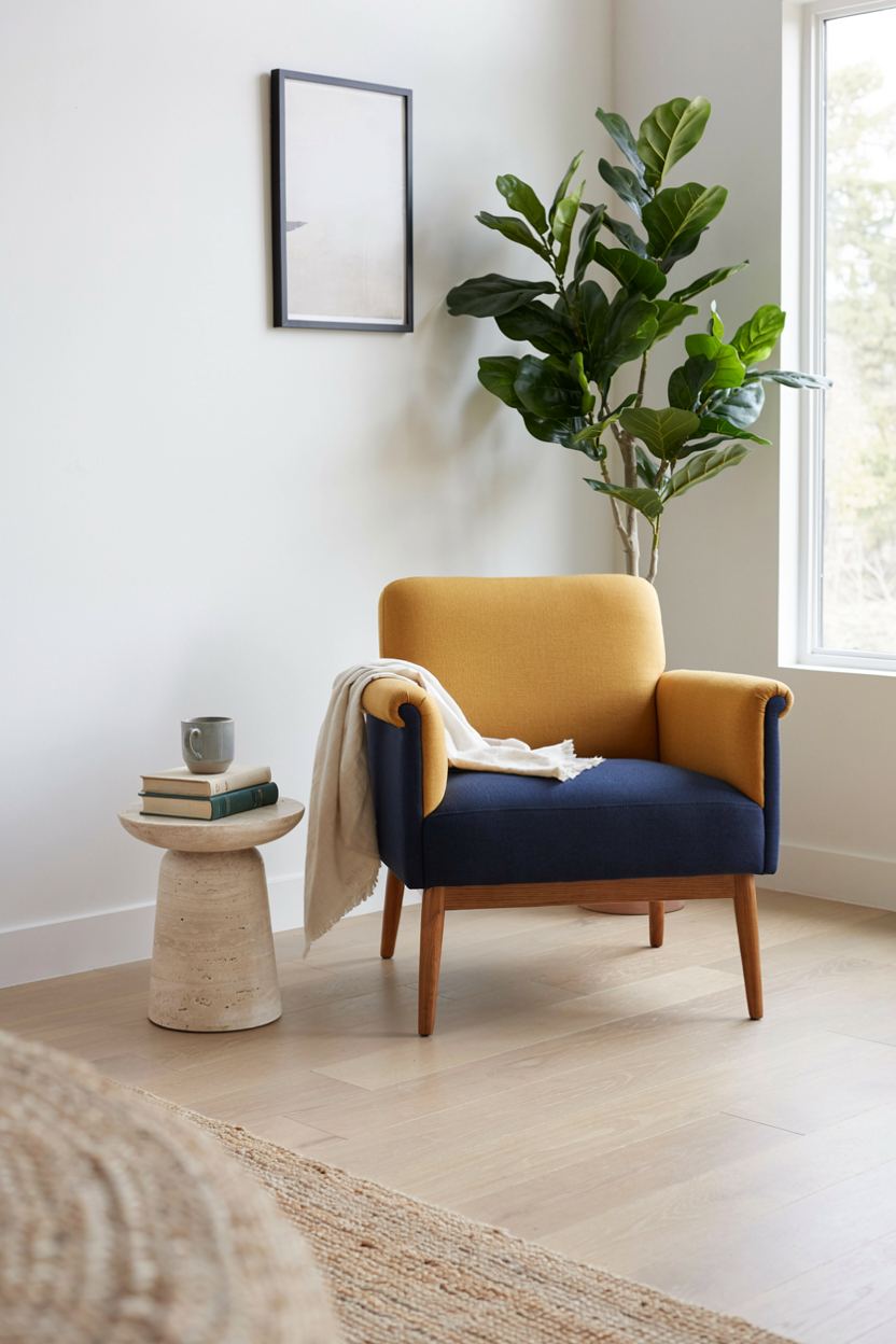 Two-Tone Chair for Contrast Accent Chair Ideas 