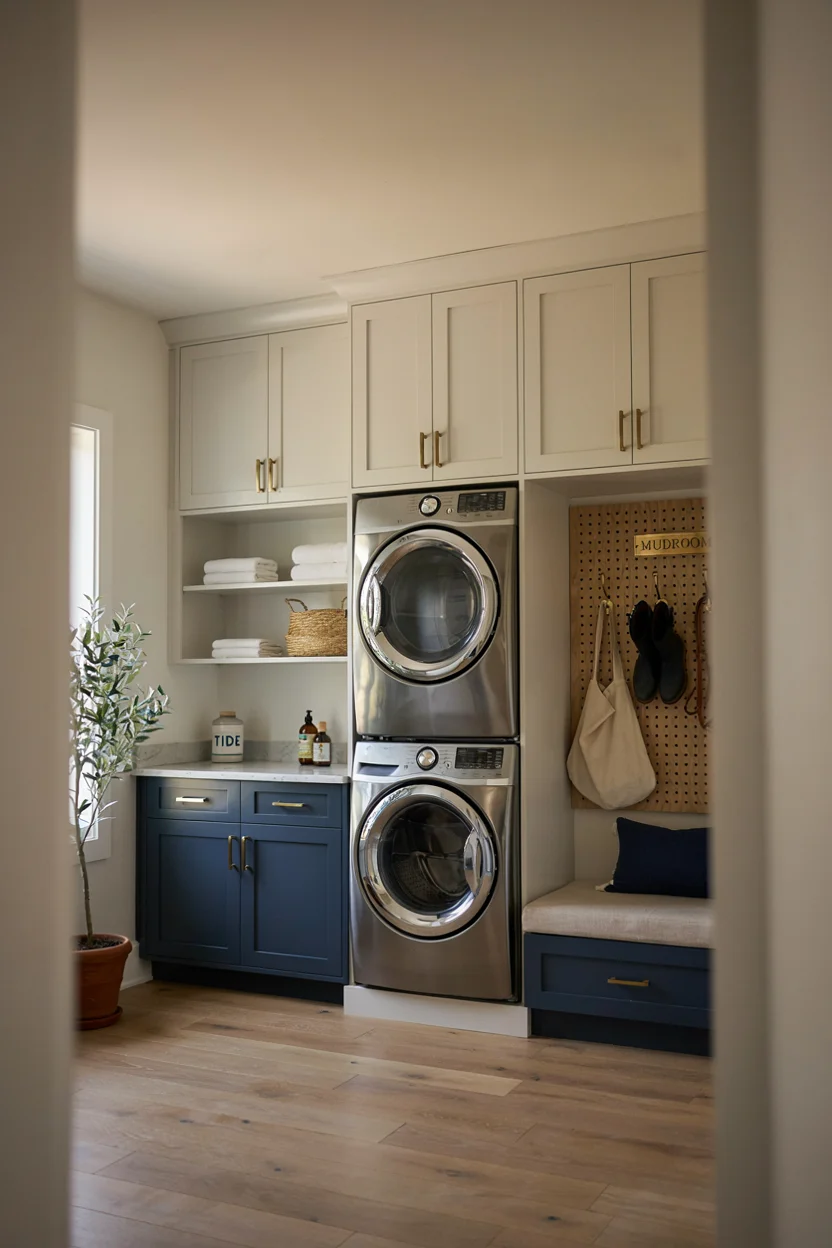 Two-Toned Cabinetry for Visual Contrast