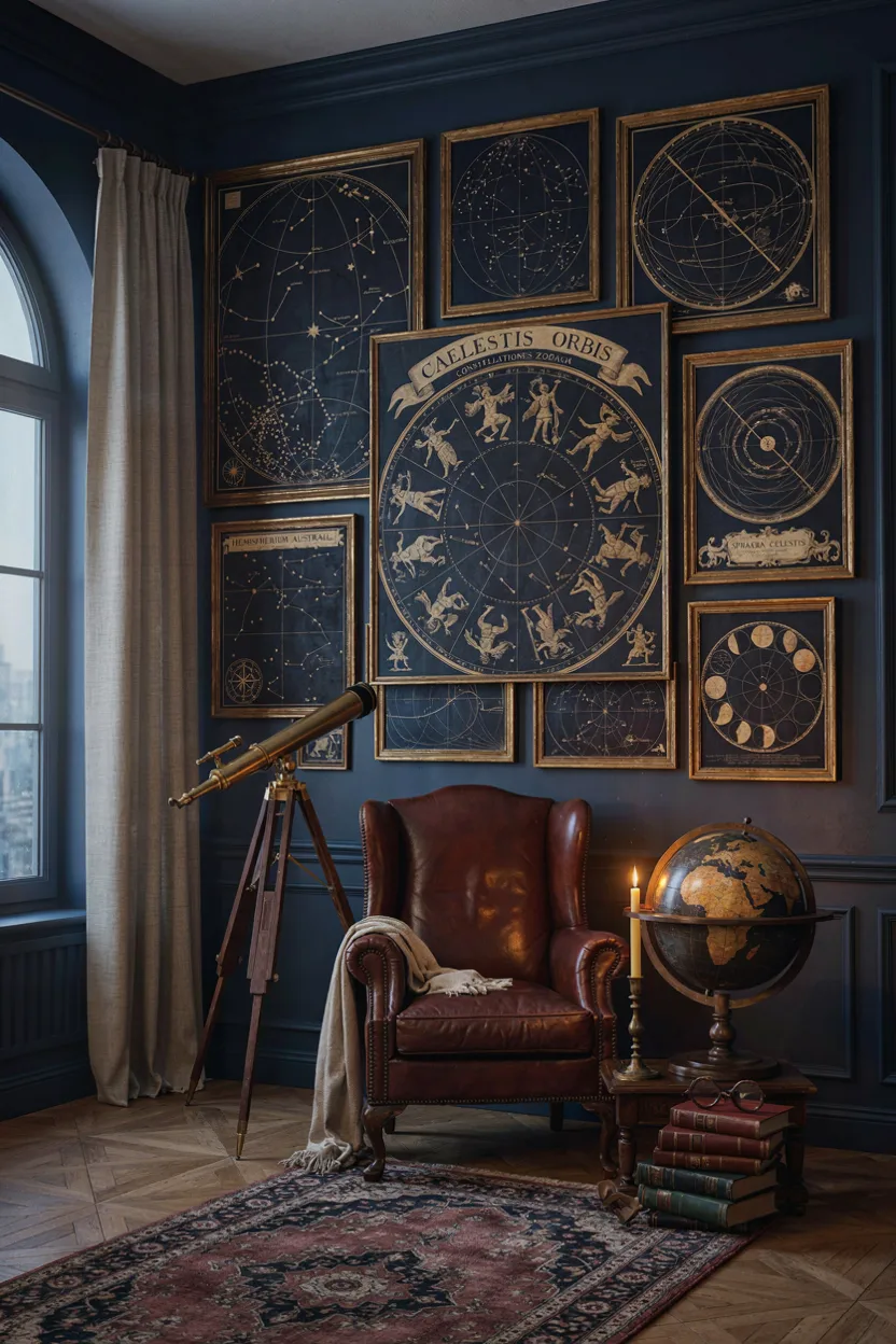 Vintage Astronomy and Celestial Print Gallery Wall