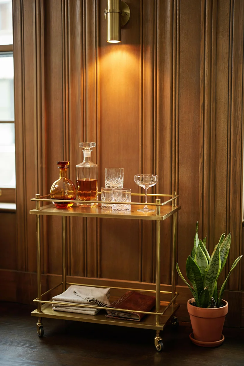 Vintage Bar Cart Styling