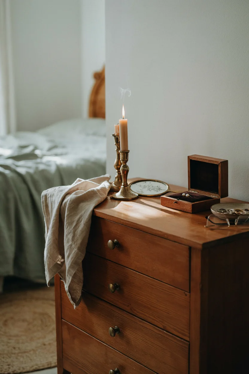 Vintage Brass and Wood Accents
