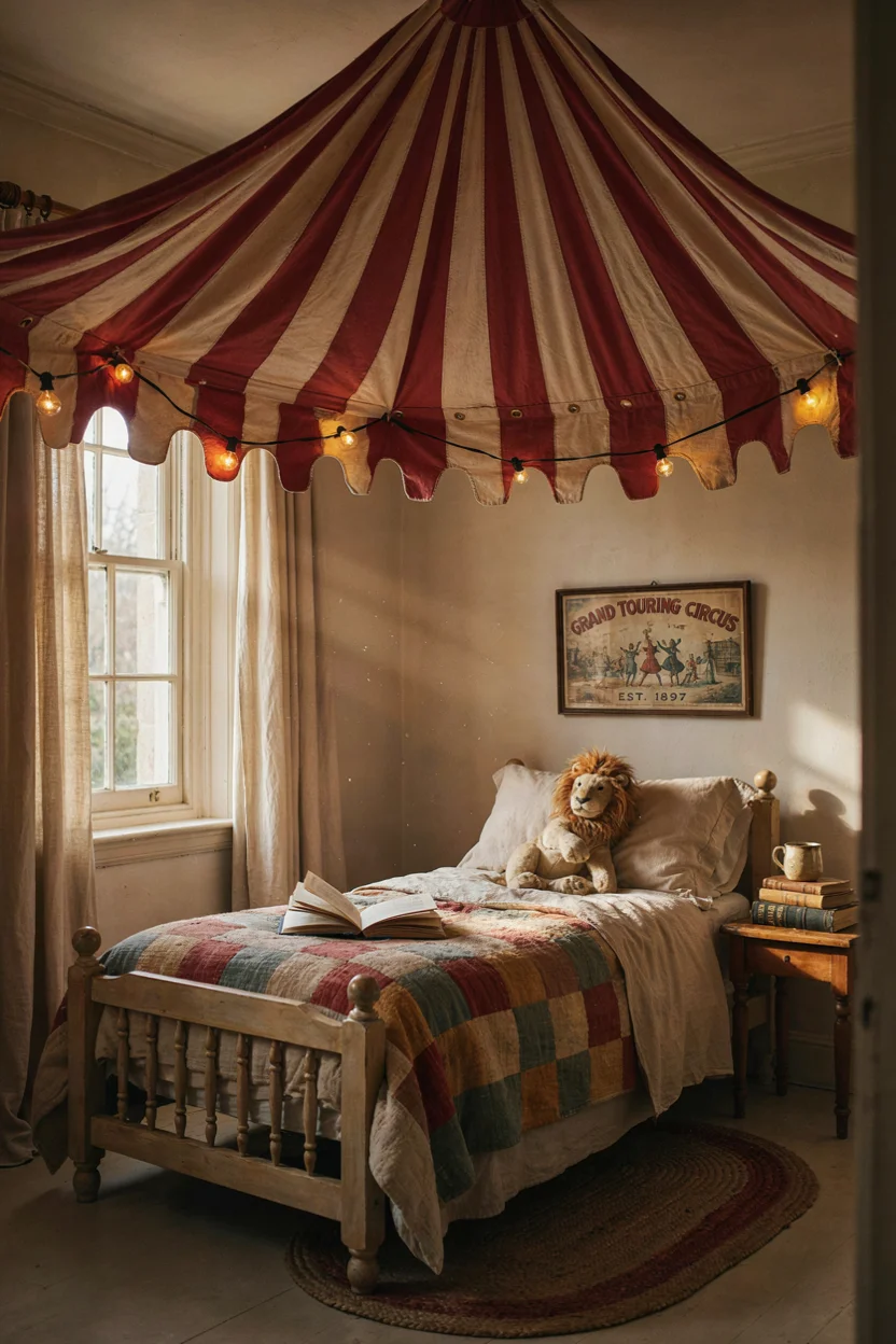  Vintage Circus Tent Bed Canopy