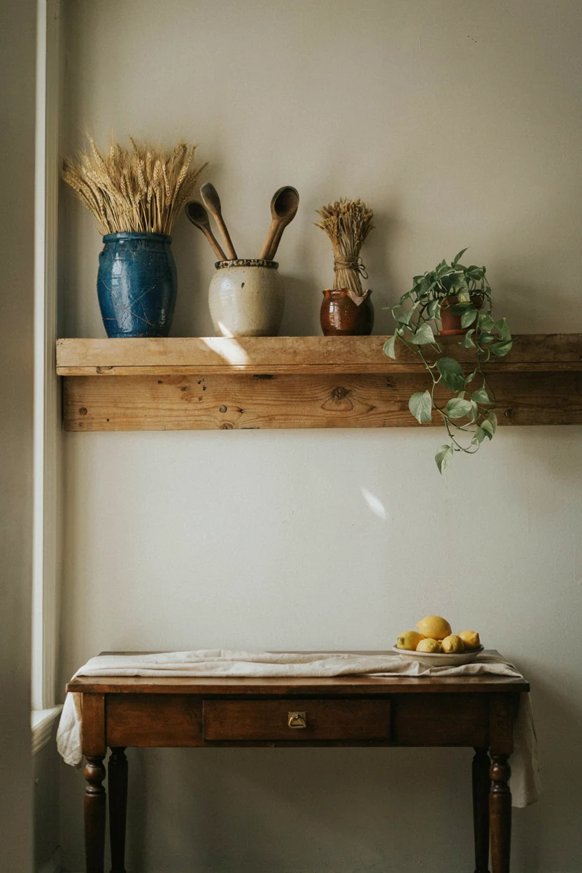 Vintage Crock Collection Display