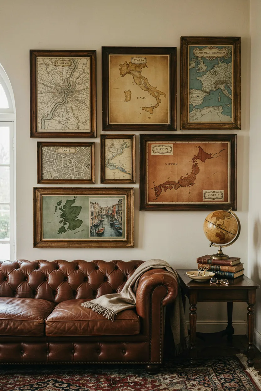 Vintage Map Gallery Wall