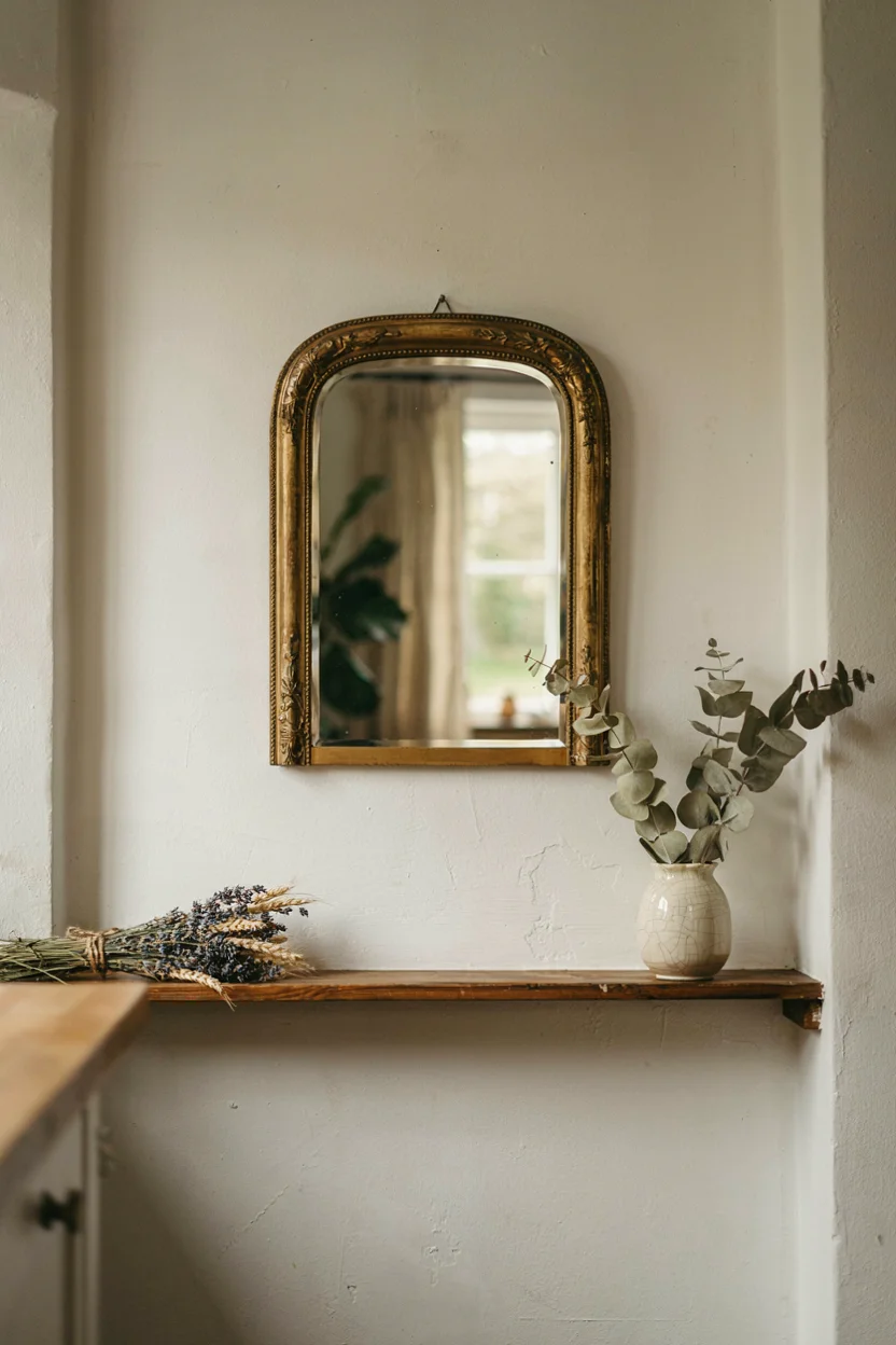 Vintage Mirror as a Boho Focal Point