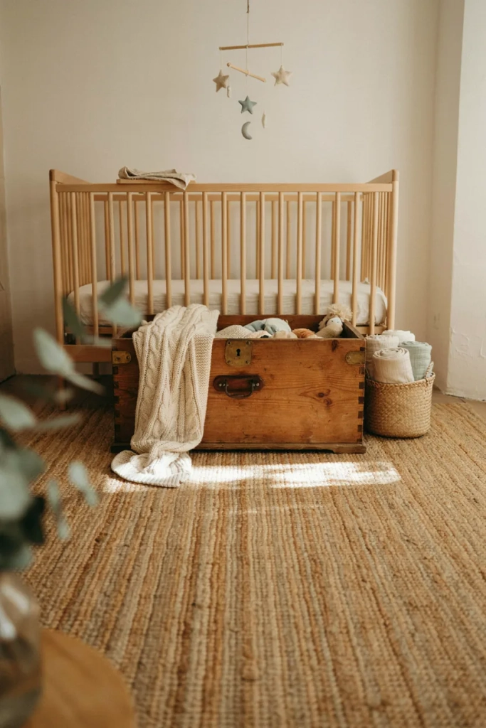Vintage Nursery with Wooden Toy Chest