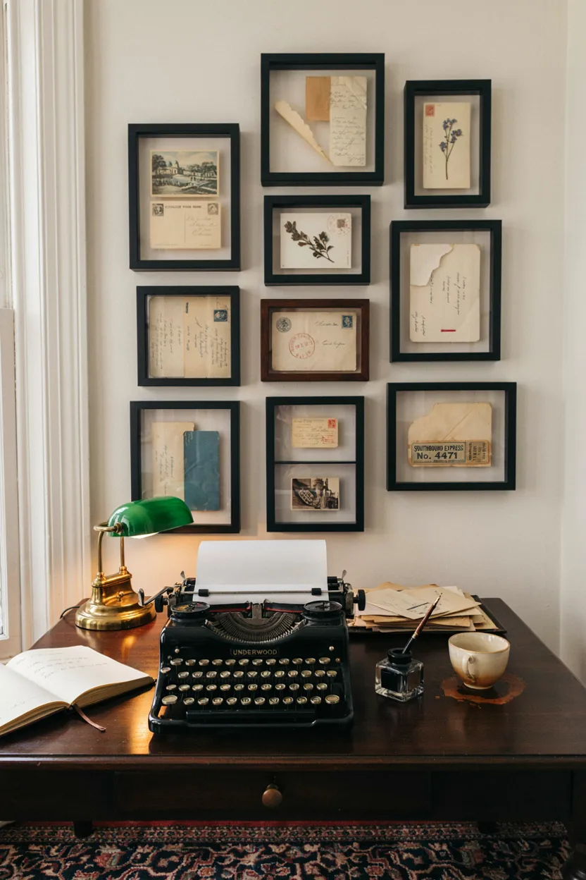 Vintage Postcard and Ephemera Gallery Wall