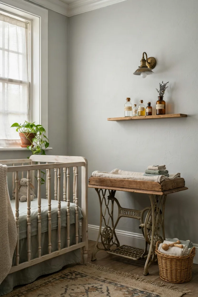 Vintage Sewing Machine Repurposed Changing Table