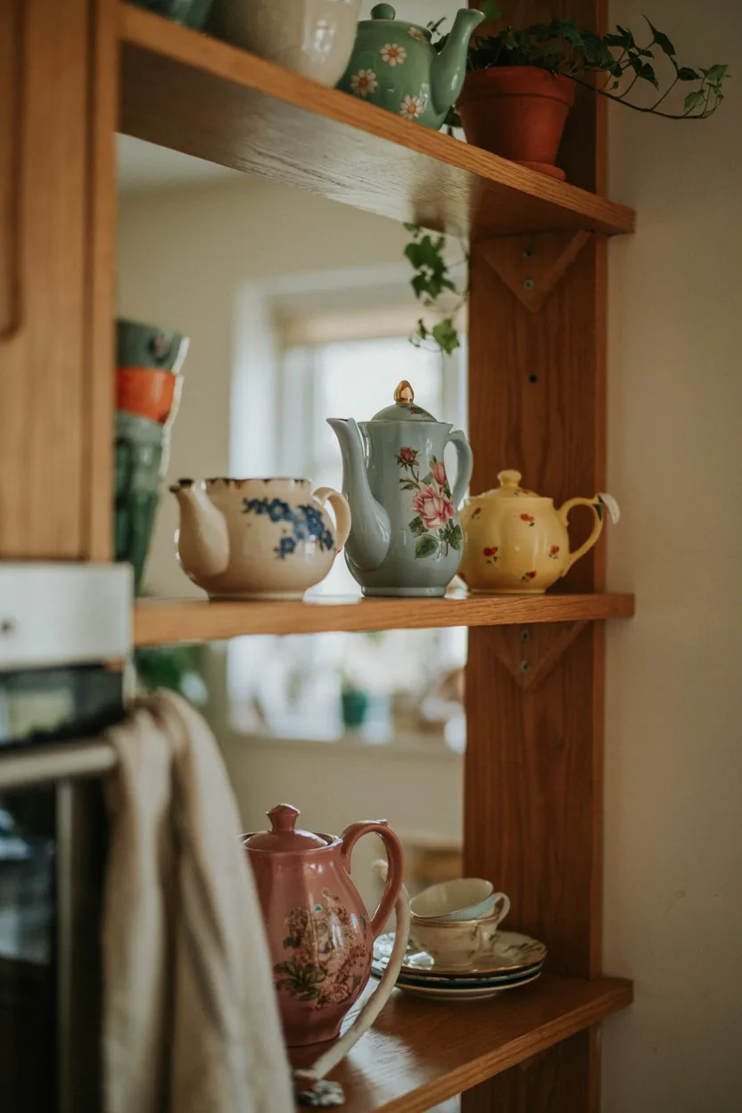 Vintage Teapot Collection Display