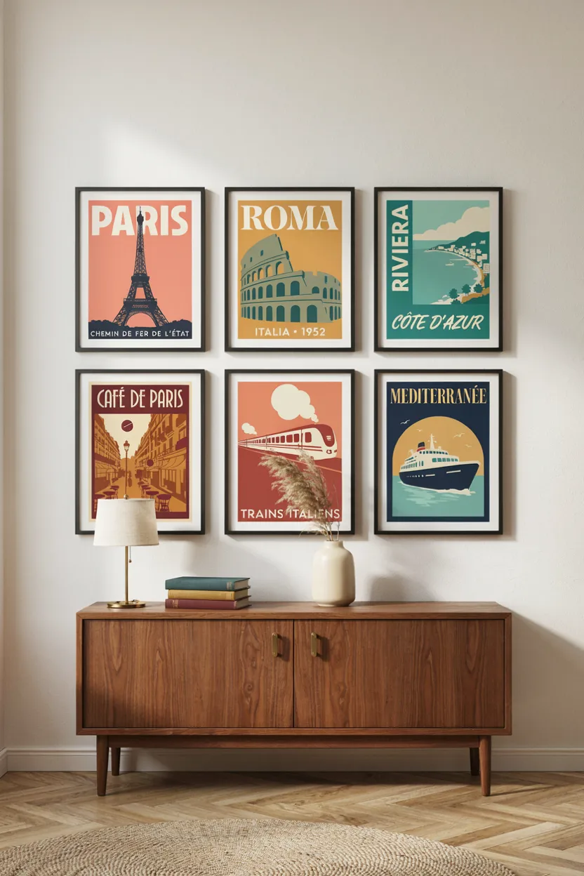 Vintage Travel Poster Gallery Wall