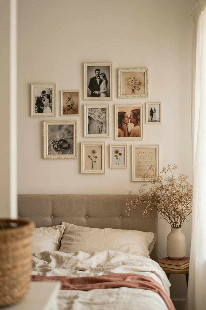 Vintage Wedding and Romance Photo Gallery Wall