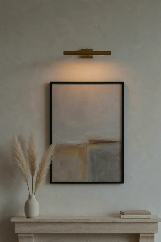 Wall-Mounted Picture Lights Above the Mantel