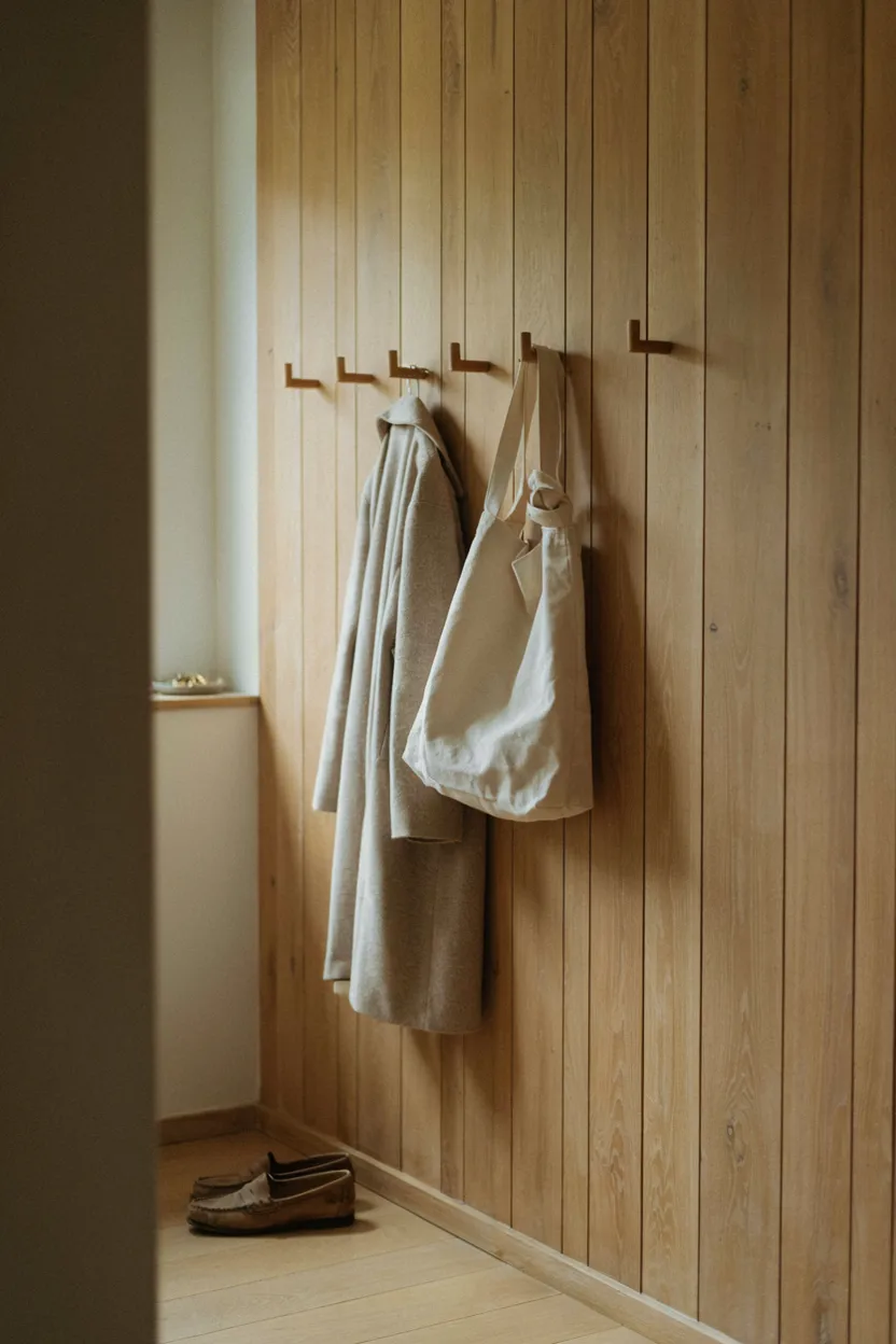 Wall-Mounted Wood Coat Hooks