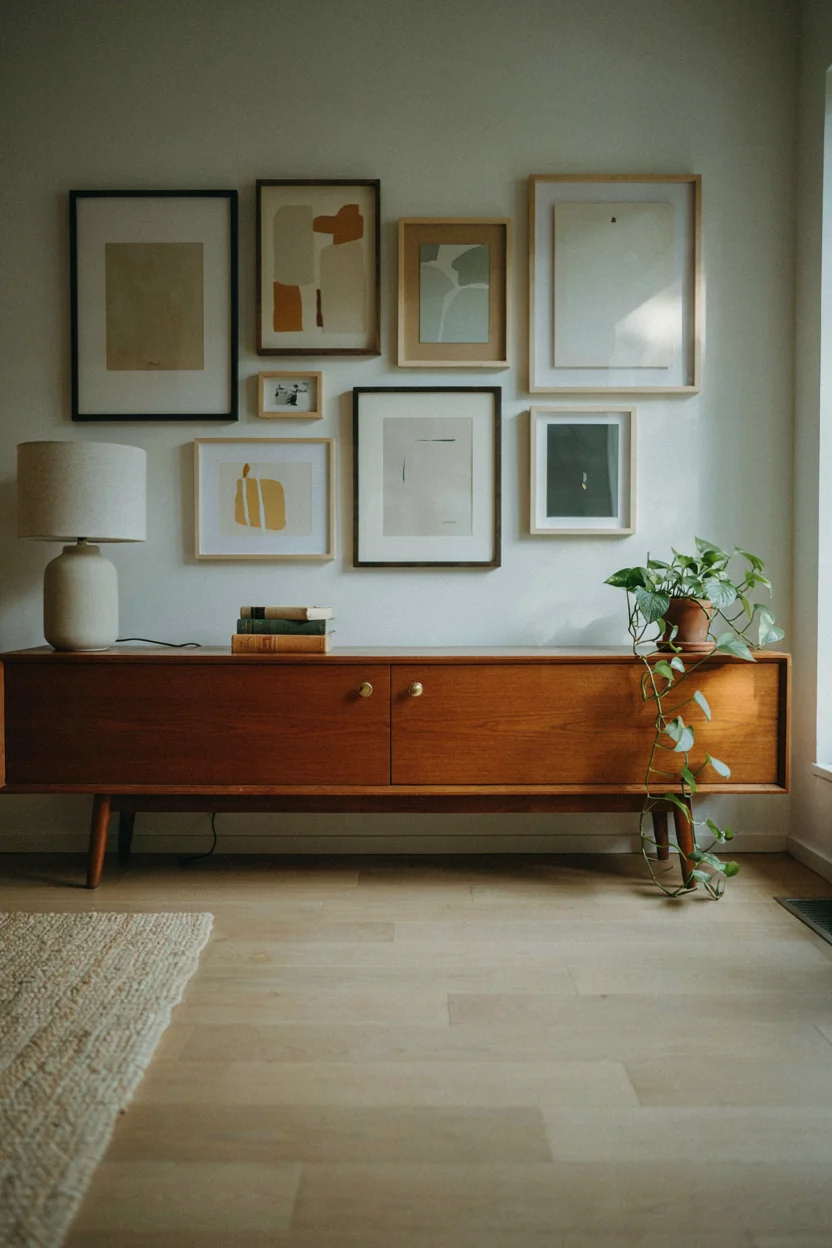 Walnut Wood Credenza Styling