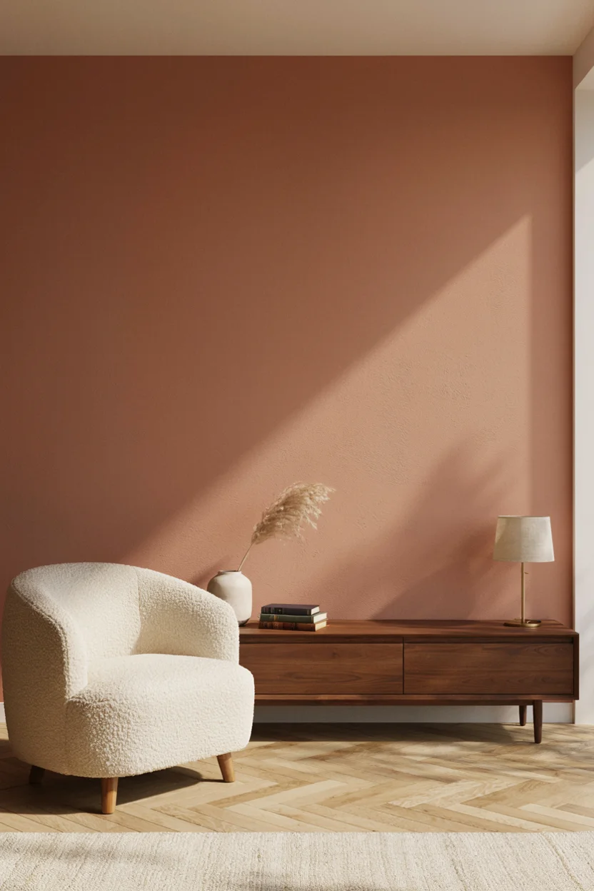 Warm Terracotta Accent Wall