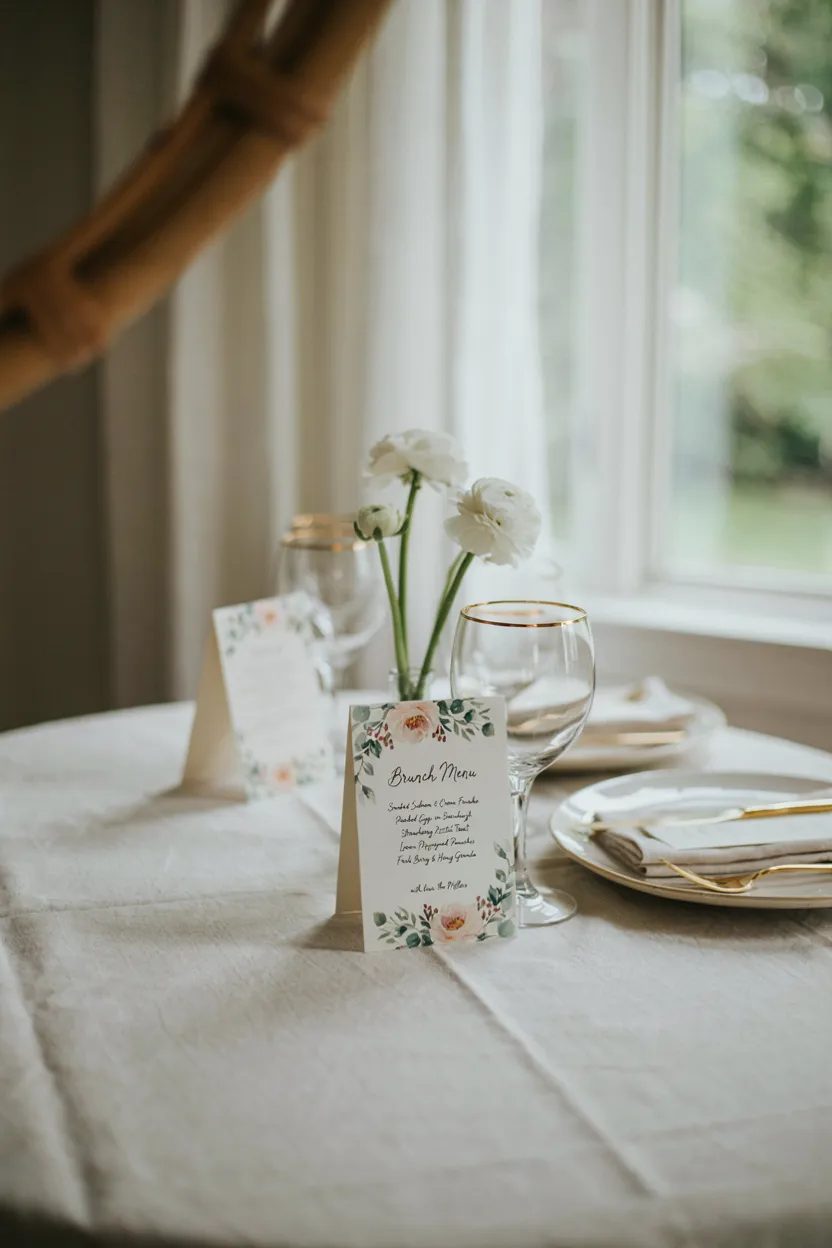 Watercolor Floral Menu Cards