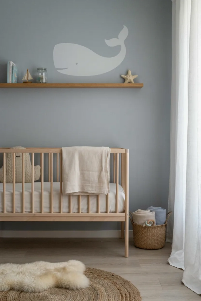 Whale-Themed Nursery in Muted Tones