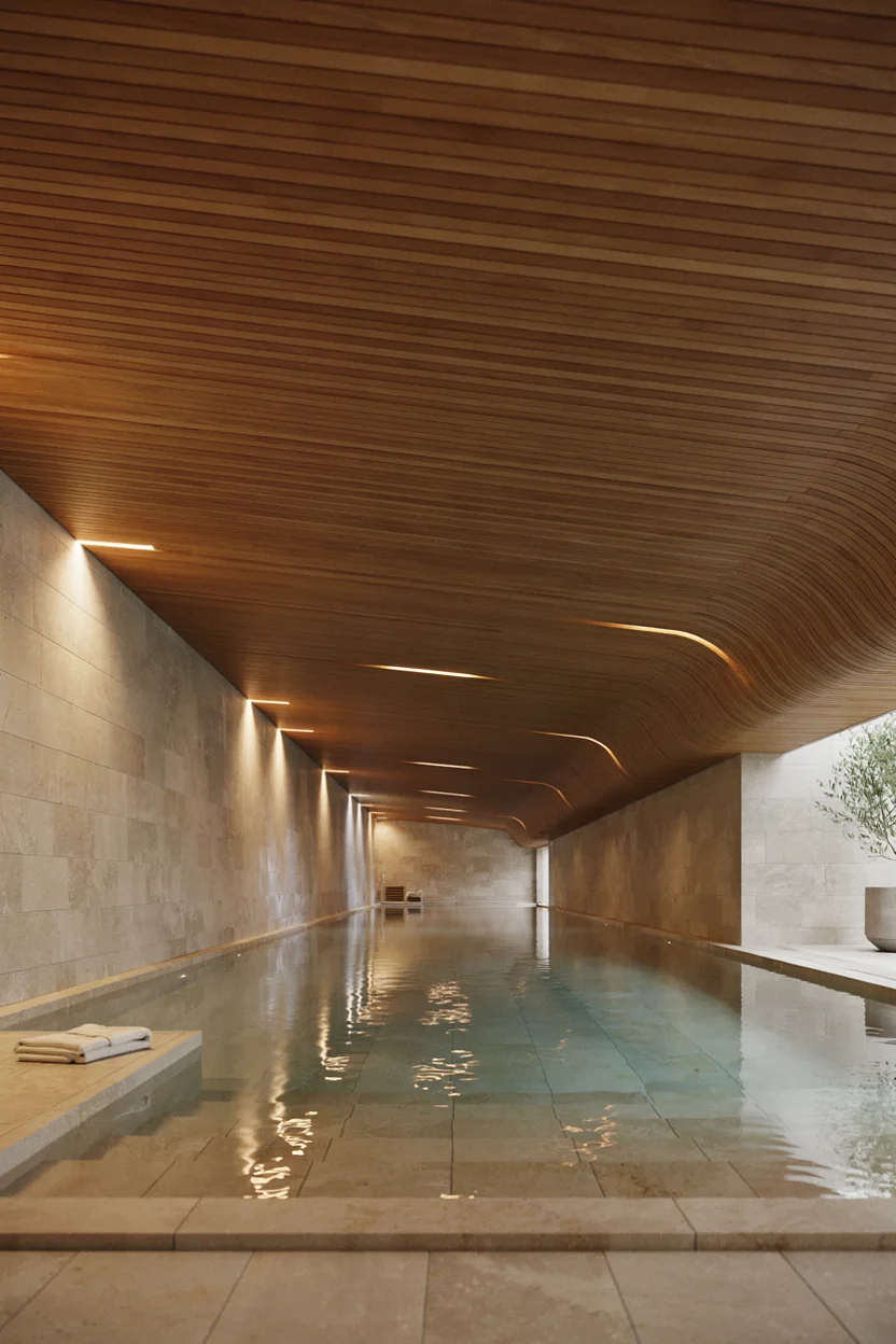 Wood-Clad Ceilings That Warm Up the Pool House
