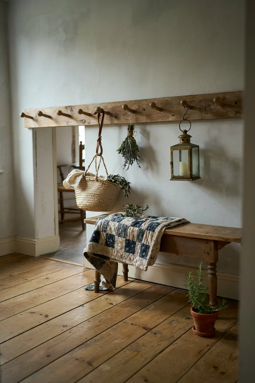 Wooden Peg Rail Storage