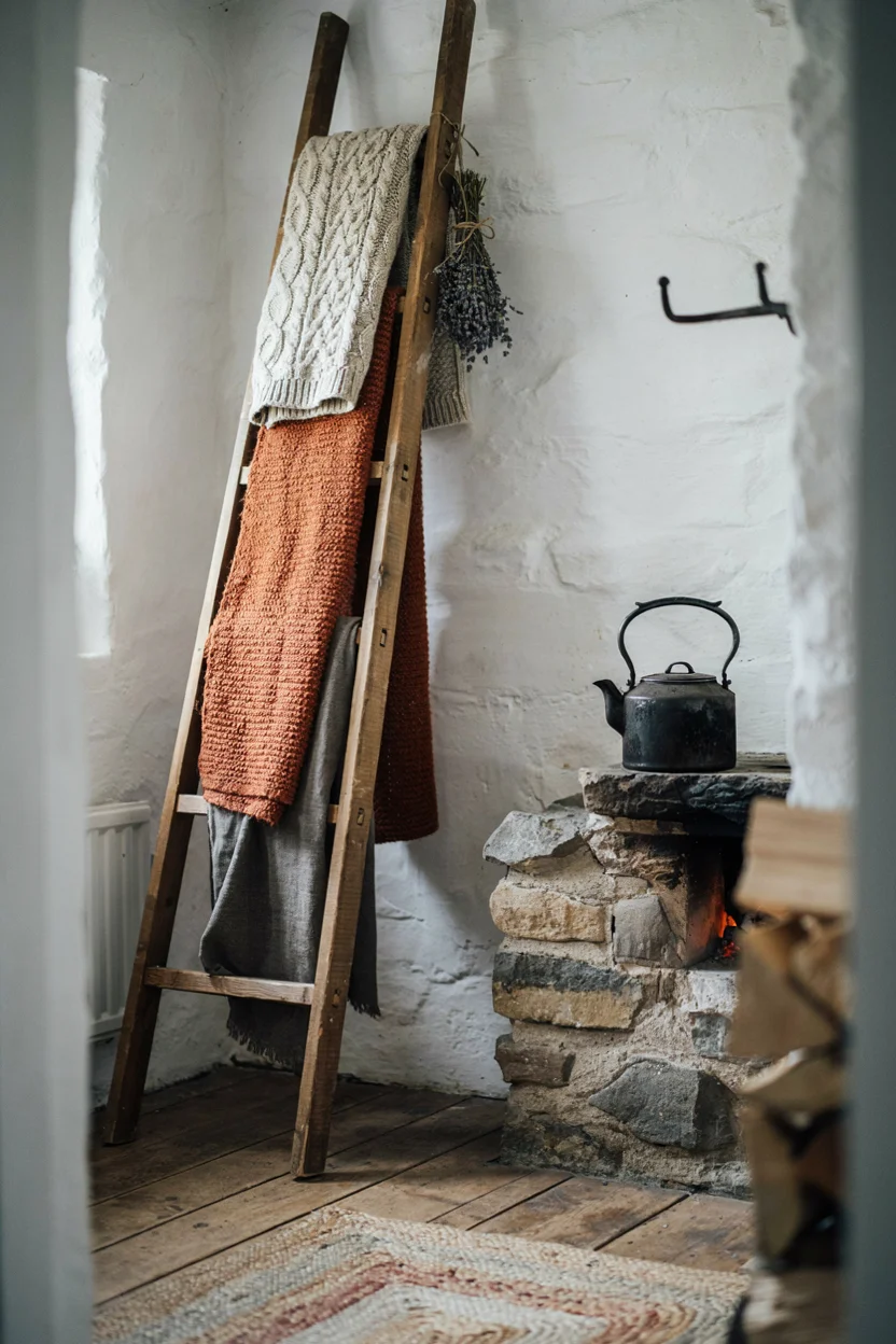Wool Blanket Ladder Display