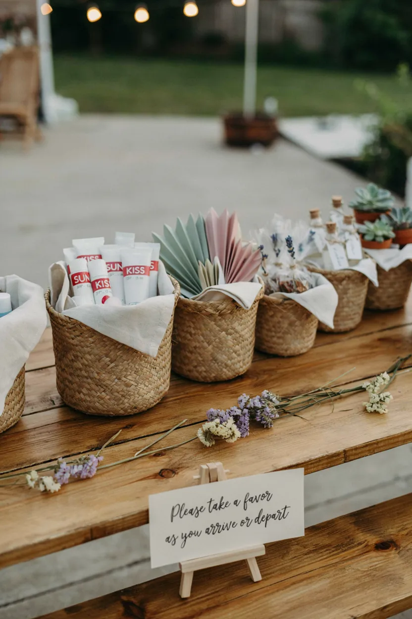  Woven Basket Favor Station