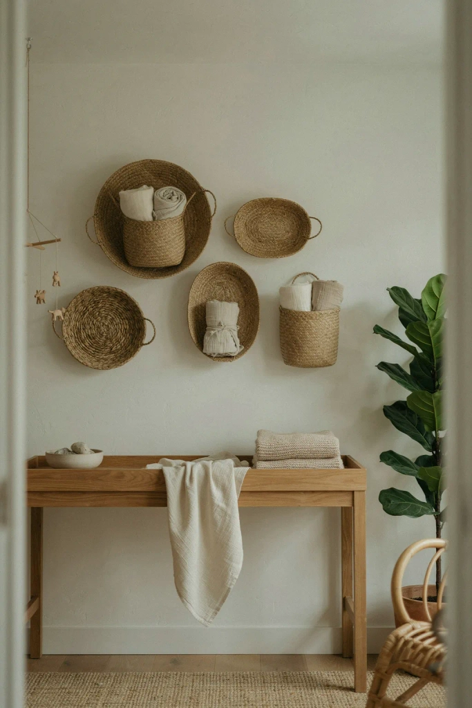 Woven Basket Storage Wall