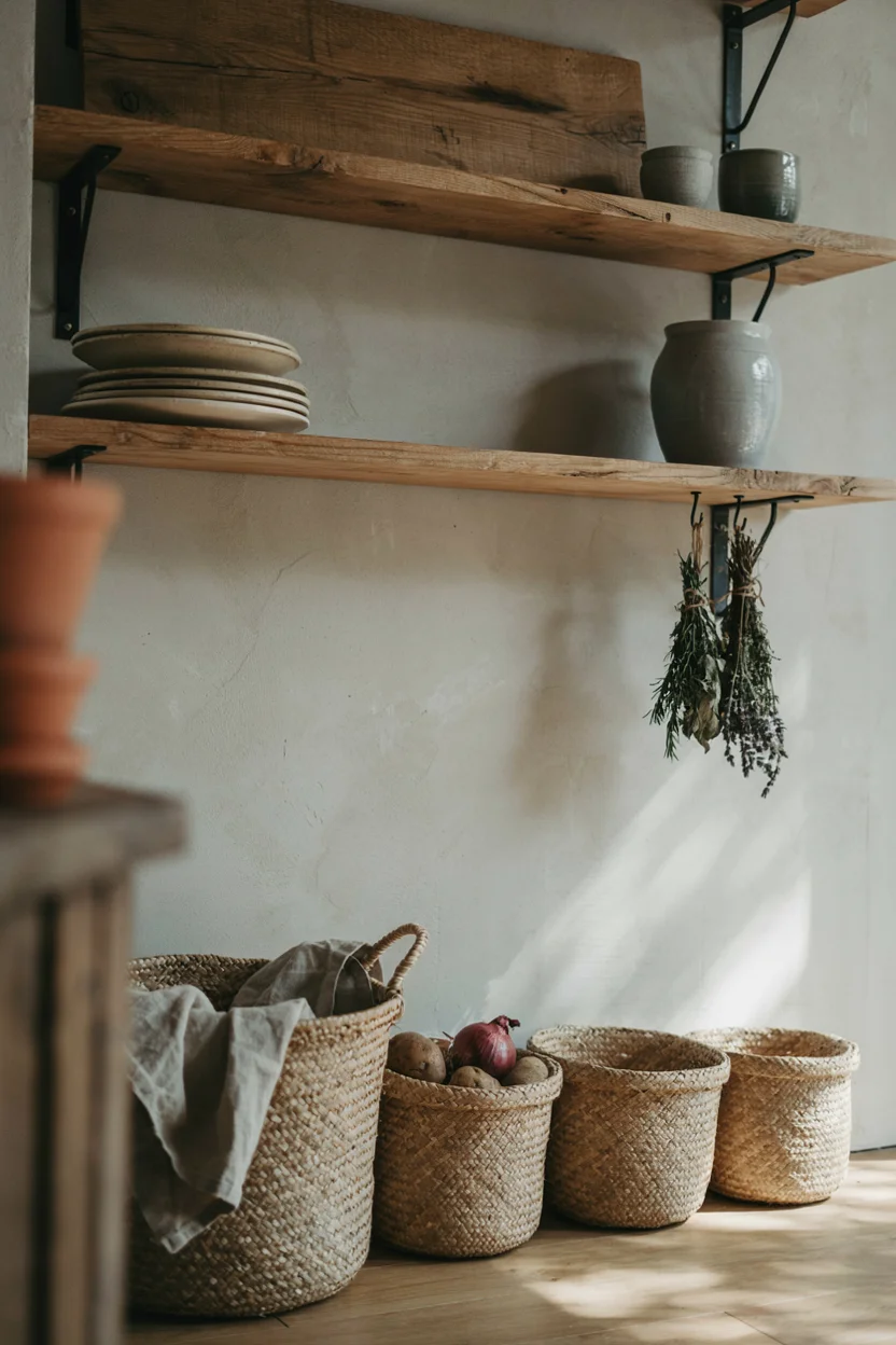 Woven Basket Storage for Natural Texture