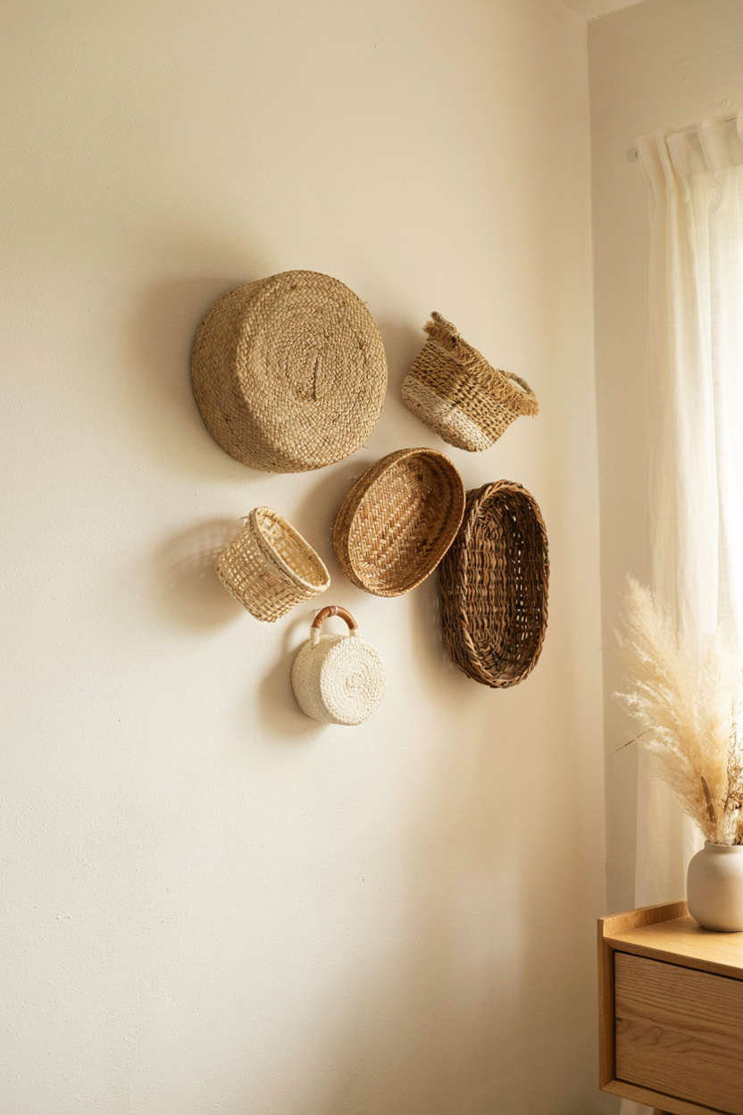 Woven Basket Wall Display