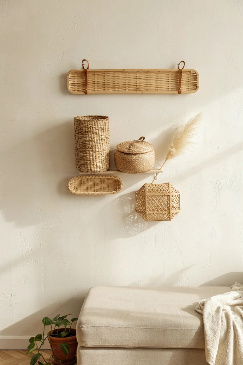 Woven Wall Baskets as Sculptural Wall Art