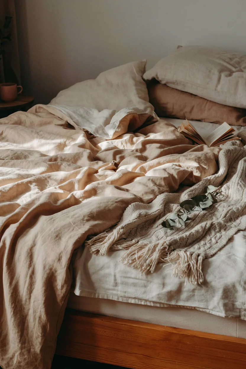  Linen Bedding in Muted Earth Tones