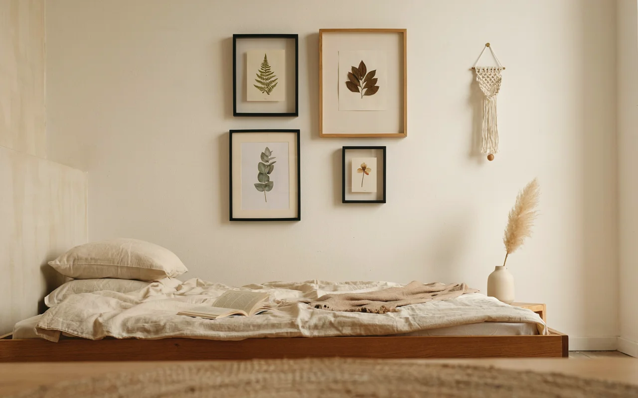 Gallery Wall of Natural Art and Textiles