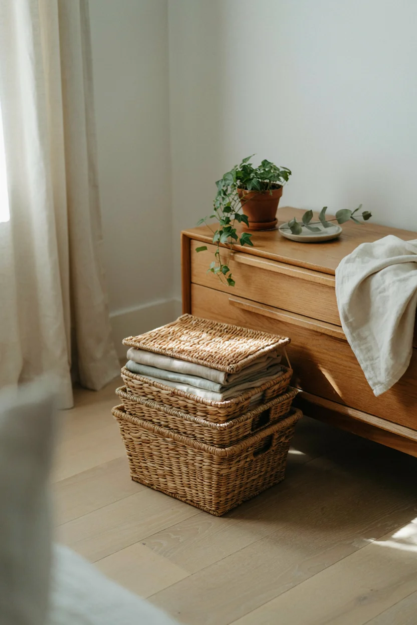 Wicker Storage Baskets for Organized Warmth