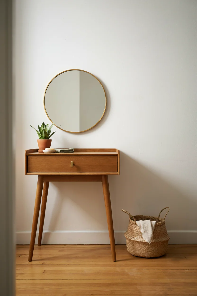 Warm Wood Vanities for a Softer MCM Look