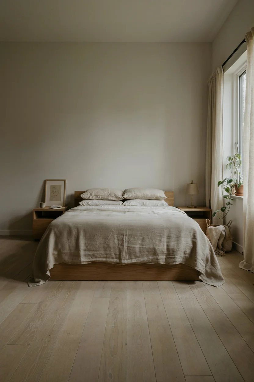 Natural Wood Bed Frame as the Foundation