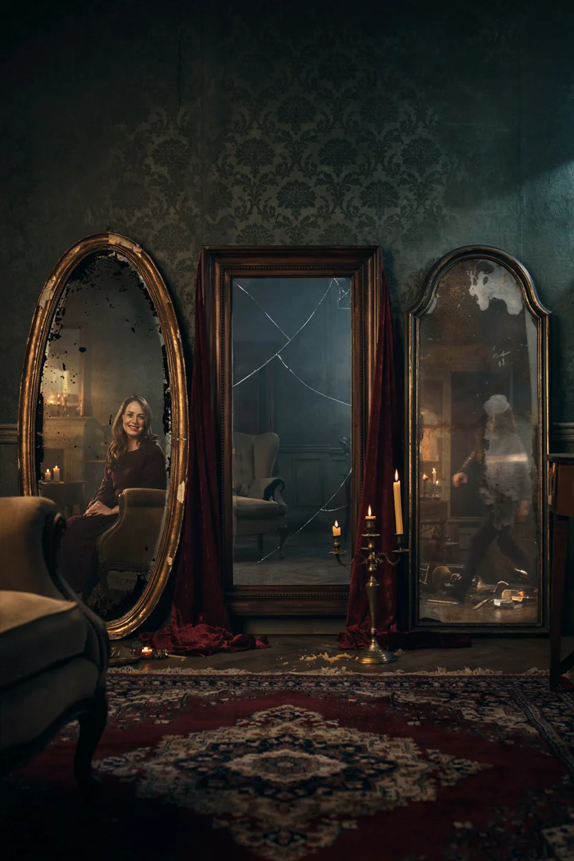 Weathered Mirrors Reflect the Room's Mood