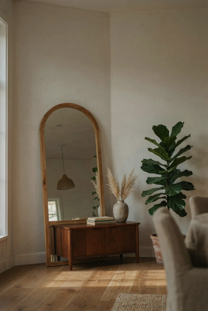 Arched Mirror Leaning Against the Wall