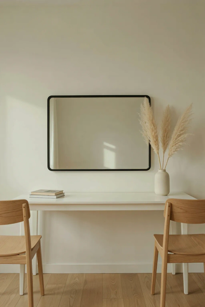 Black Framed Mirror for Contrast