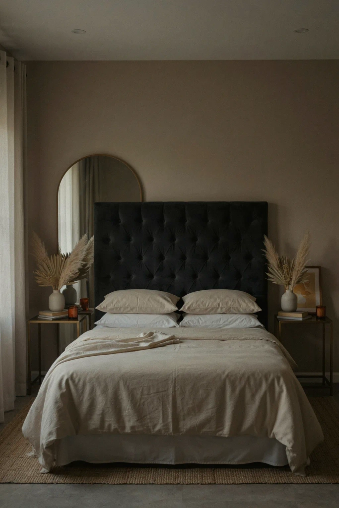 Black Velvet Headboard
