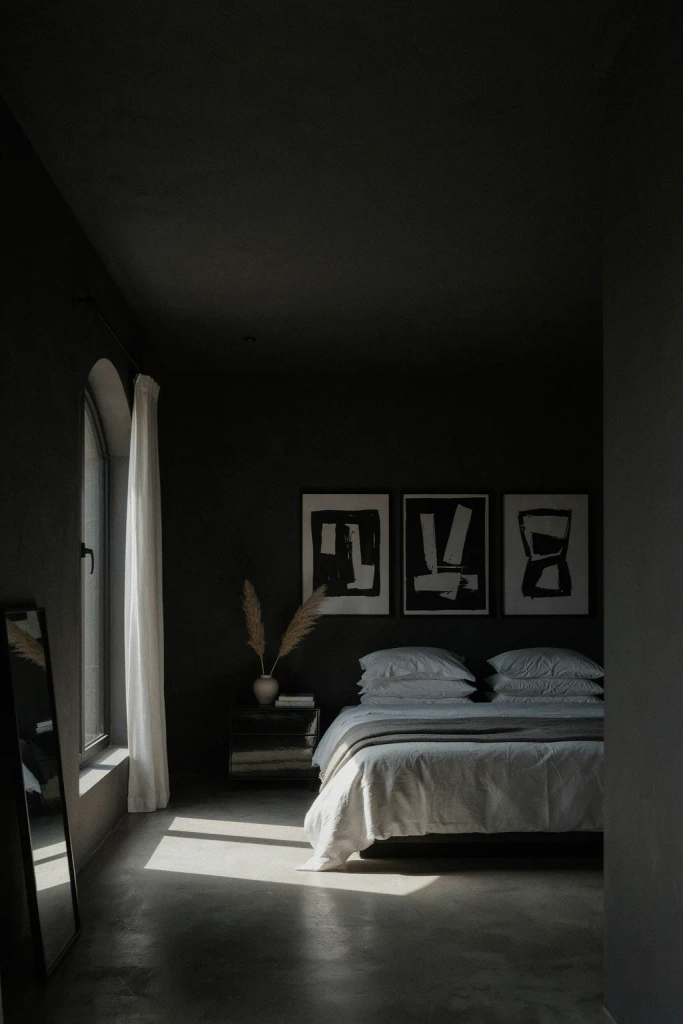 Black and White Contrast Bedroom
