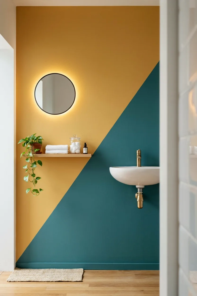 Bold Color Blocked Wall Design
